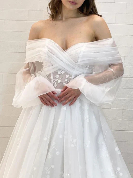 Vestido de fiesta blanco de encaje con escote en forma de corazón y corte en A, vestido formal largo de encaje, vestidos de novia